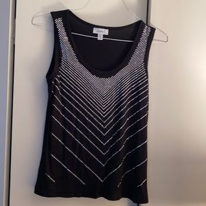 Sleeveless black sparkly top